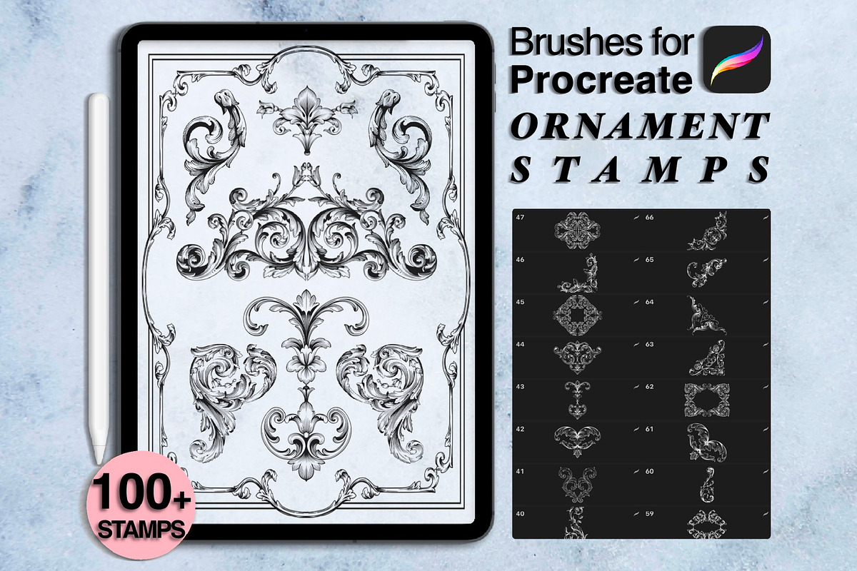 110 Baroque Ornament Stamps, a Brush Add-On by Arts For Peace (Photo 1 of 8)