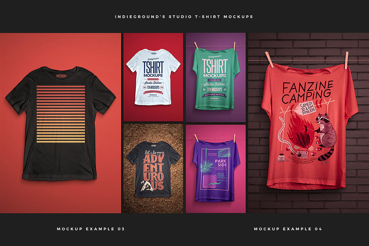 Studio T-Shirt Mockups, a Shirt Mockup by Indieground Design Inc. (Photo 3 of 6)