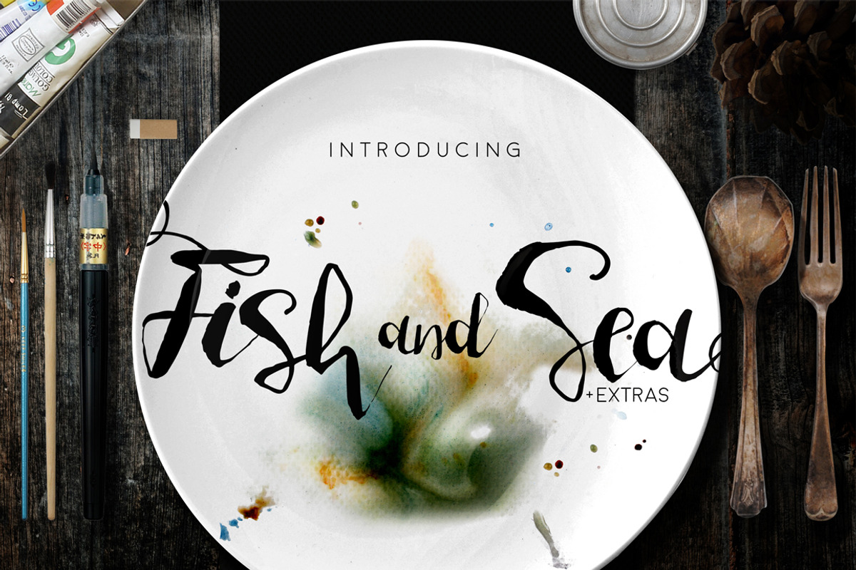 Fish and Sea Typeface+Extras