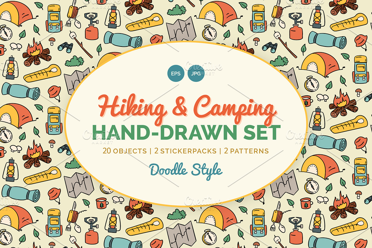 Camping Set Doodle Style, an Object Graphic by 35lab (Photo 1 of 6)