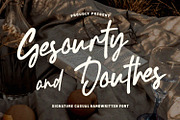 Gesourty Douthes Signature Casual, a Script Font by Maulana Creative (Thumbnail 1 of 7)
