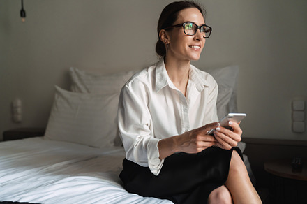 Smiling mid aged brunette white businesswoman, a Person Photo by Dean Drobot
