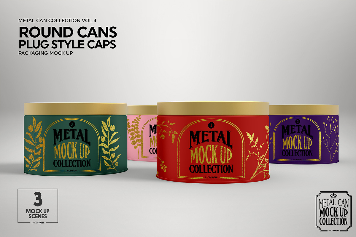 Round Cans Plug Metal Cap Mockup, a Cups & Container Mockup by INCDesign (Photo 9 of 11)