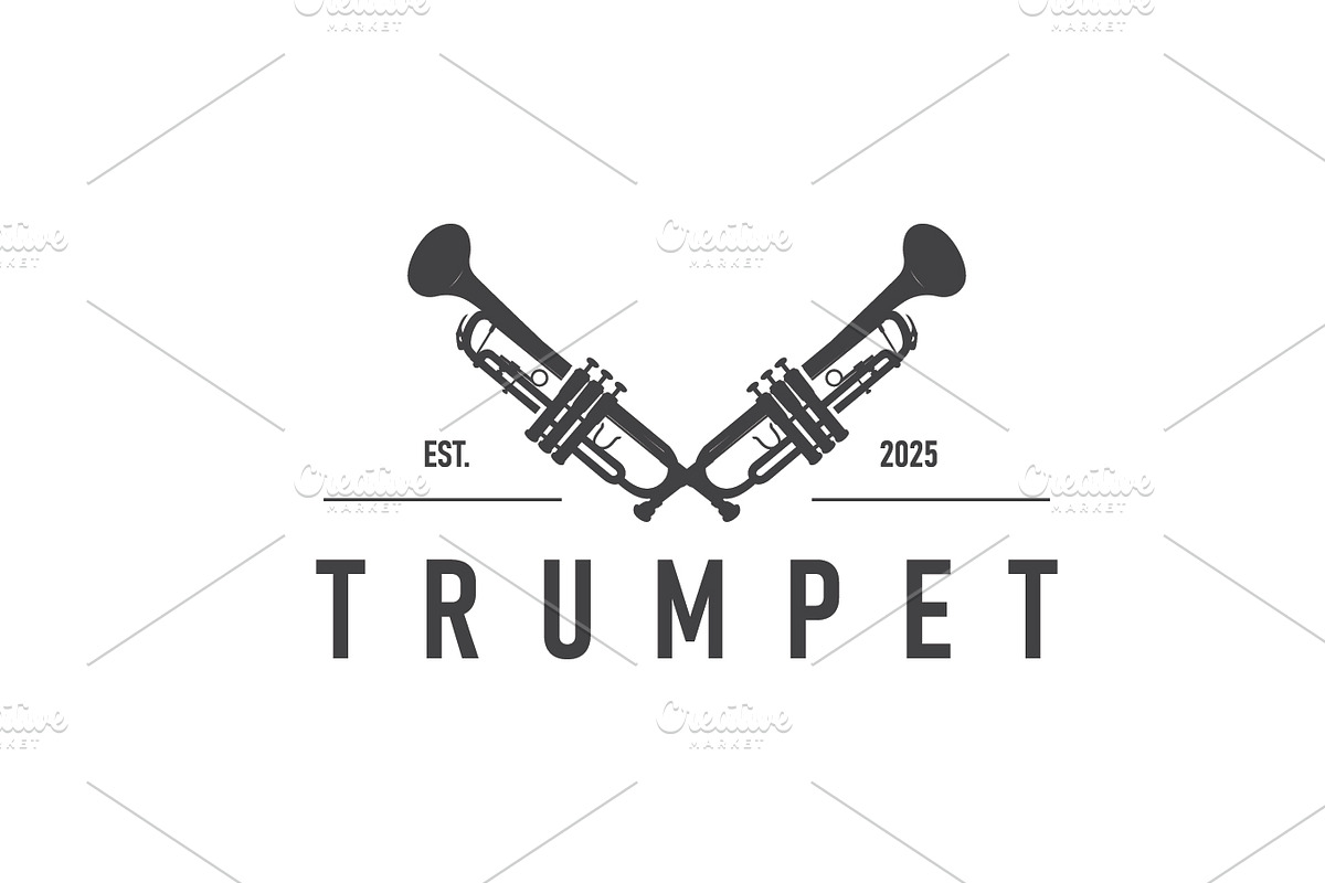 minimalist music trumpet logo design, a Branding & Logo Template by Maylianaw28