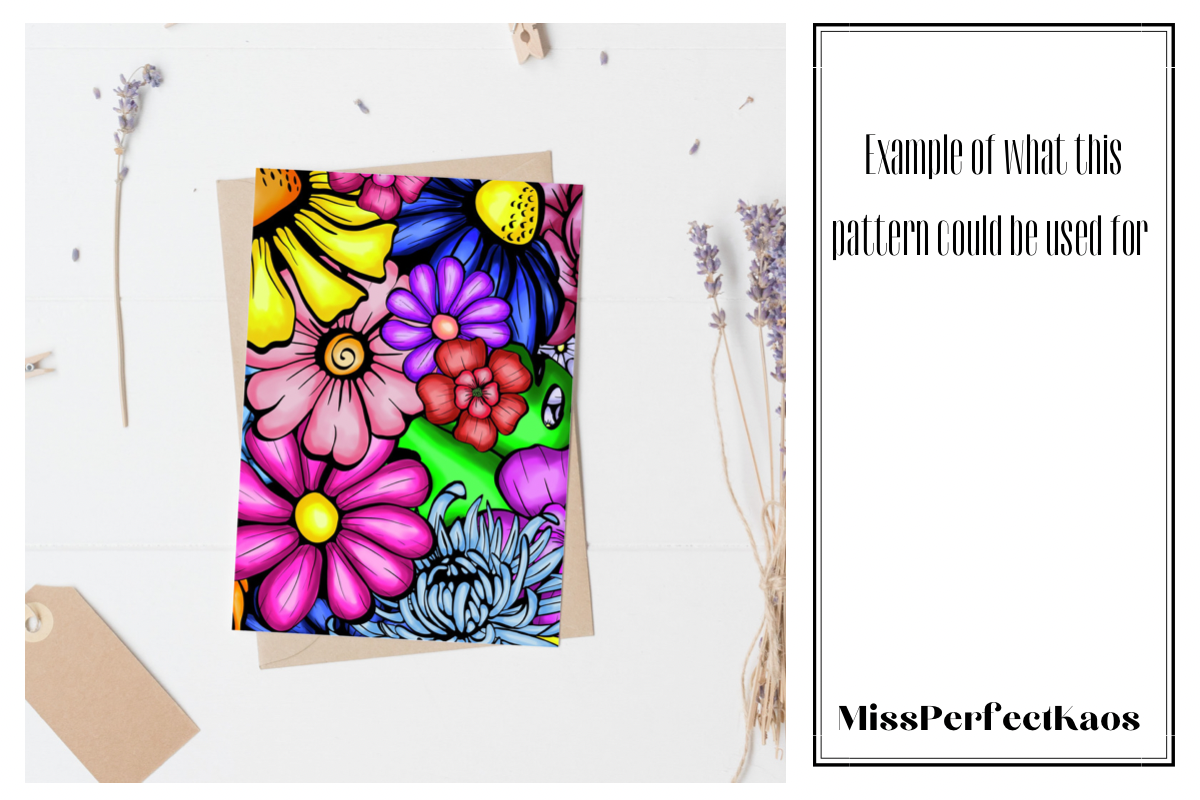Flower Madness - Repeating Pattern, a Pattern Graphic by MissPerfectKaos (Photo 2 of 4)
