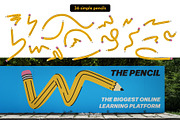 Curved Pencils Vector Set, an Object Illustration by Pásha (Thumbnail 3 of 6)