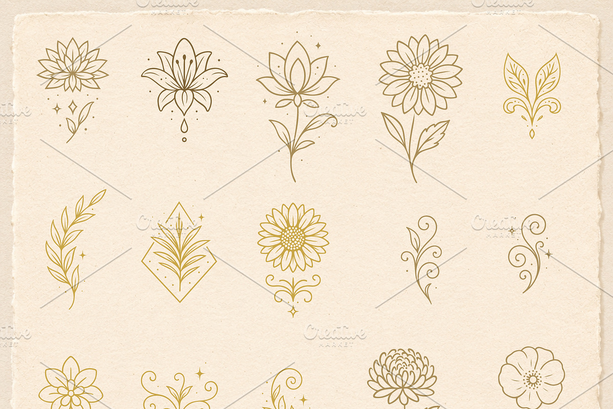 Botanical Floral Elements & Flowers, an Object Graphic by Christine Krahl (Photo 2 of 4)