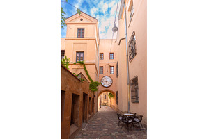 Clock Yard with a Tower in Lviv, an Architecture Photo by kavalenkava