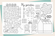 Garden coloring activity placemats, an Education Illustration by Lexi Claus (Thumbnail 2 of 6)