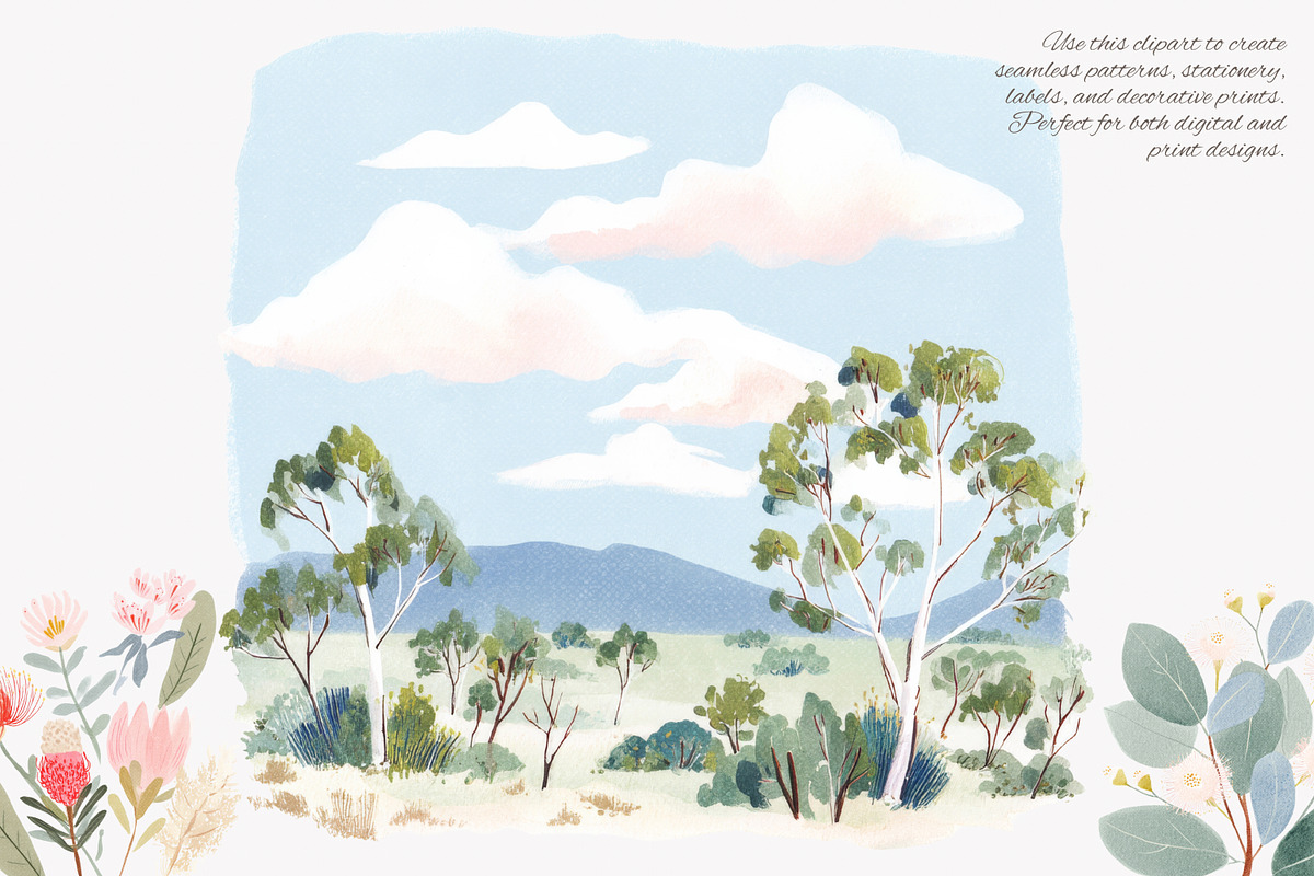 australian animals watercolor clipar, a Decorative Illustration by Patishop Art (Photo 2 of 6)