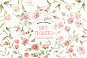Soft Pink Watercolor Flowers, an Illustration by TatiMockup (Thumbnail 1 of 4)