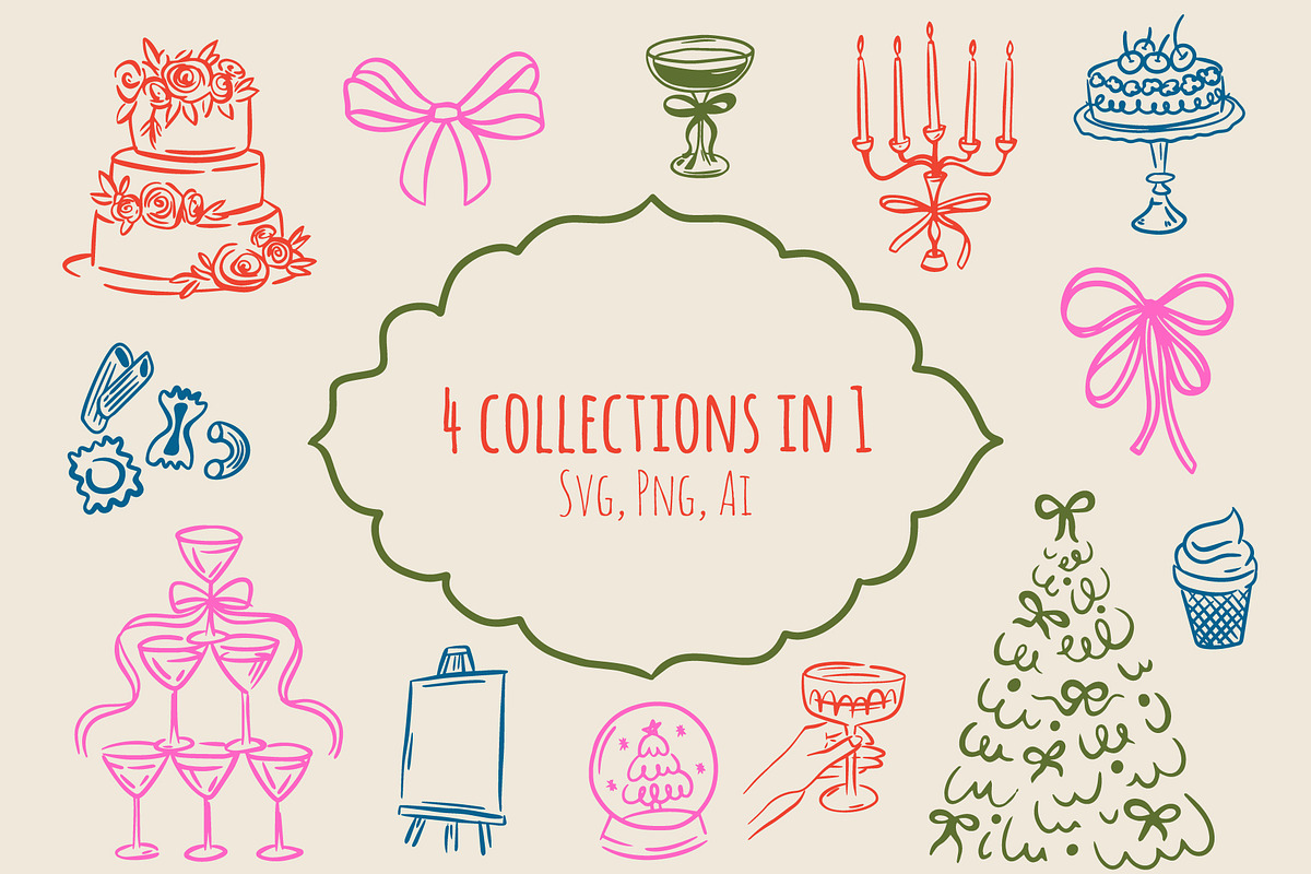 4 in 1 Whimsical Clipart Bundle, an Object Graphic by AnnArt (Photo 2 of 18)