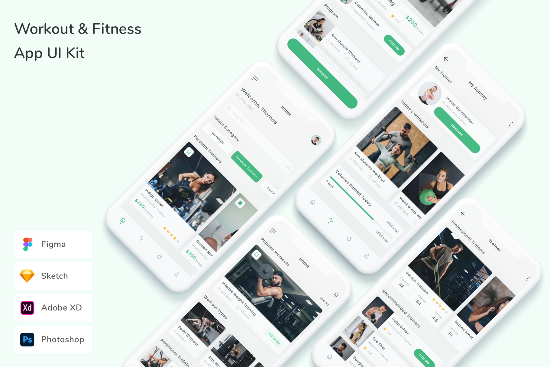 Workout & Fitness App UI Kit, an UI Kit Template by Betush