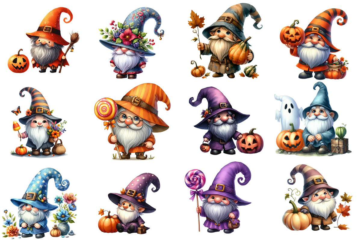 Halloween gnomes Clipart, an Illustration by Designworld (Photo 3 of 5)