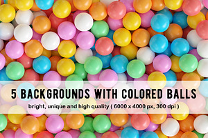 Backgrounds Set With Colored Balls, a Background Graphic by Vector beauty