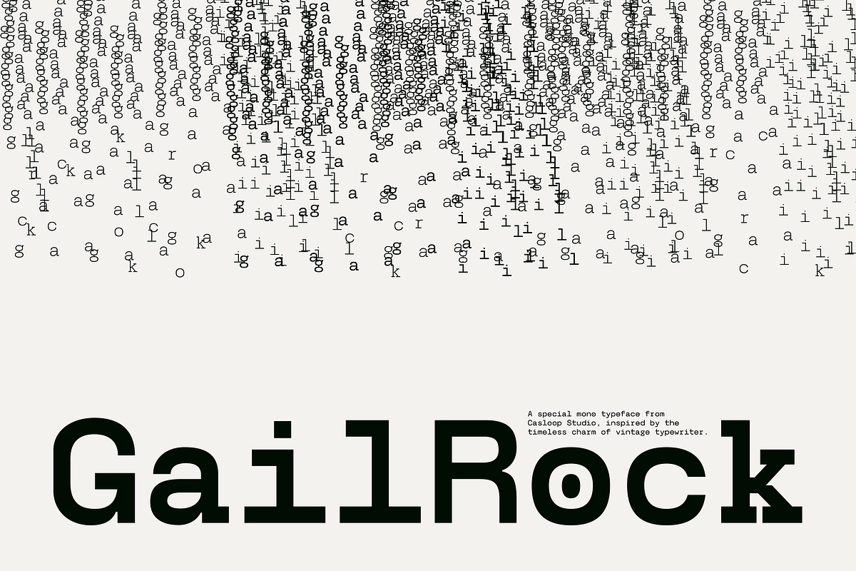 Gail Rock - Typewriter Branding Font, a Sans Serif Font by Casloop Studio (Photo 1 of 9)