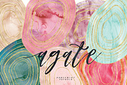 watercolor AGATE clipart - gemstones, an Object Graphic by Freshmint Paperie (Thumbnail 1 of 5)