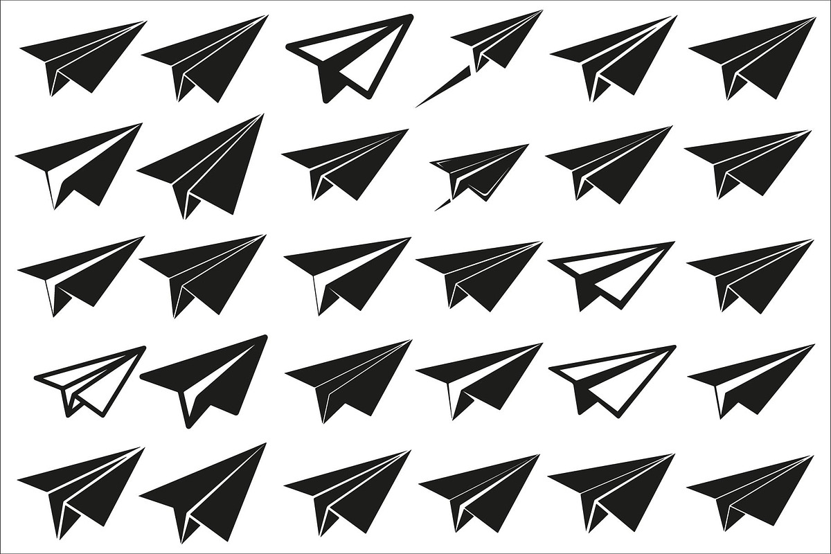 Simple black airplane icon symbol, an Illustration by Amazin_art (Photo 1 of 21)