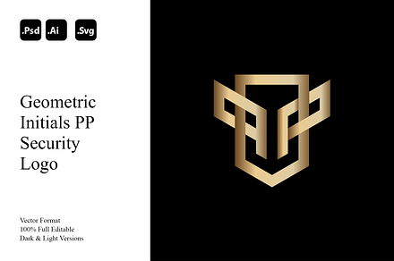 Geometric Initials PP Security Logo, a Branding & Logo Template by Luxury Logos