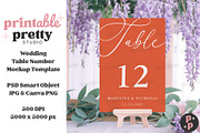 Wisteria Table Number Mockup PSD, a Product Mockup by Printable Pretty Studio (Thumbnail 4 of 9)