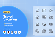 Travel Vacation Icon Set, an Outline Icon by Nathaya Studio (Thumbnail 1 of 2)