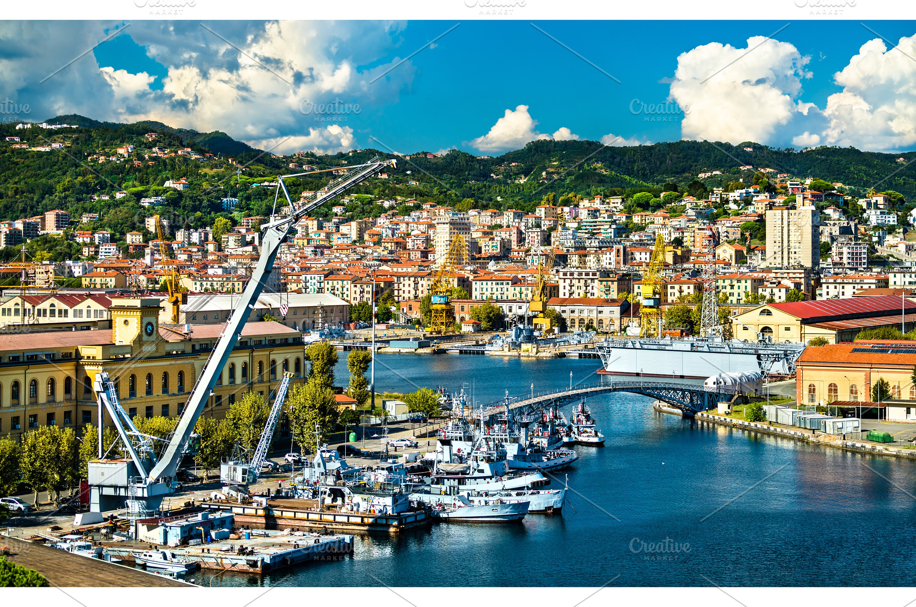 Crane at the port of La Spezia in, a Transportation Photo by Leonid Andronov