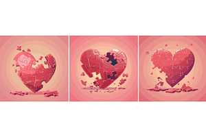 Mosaic heart cartoon vector concepts, an Object Illustration by Onyx