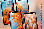 Autumn Forest Phone & iPad Wallpaper, a Graphic by Kalindiprints (Thumbnail 1 of 6)