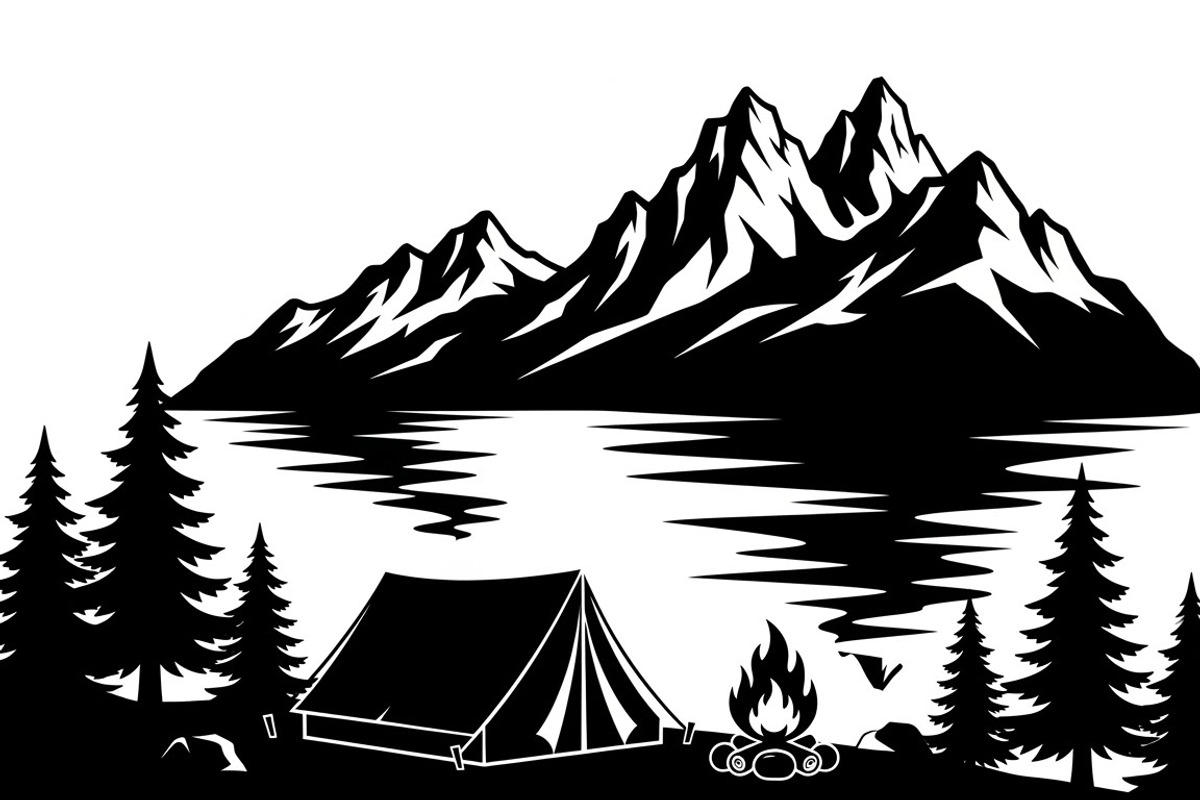 Mountain Landscape Silhouette Set, an Object Illustration by Designer_Momina (Photo 7 of 9)