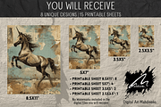 Shabby Grunge Unicorn Wonders, an Animal Illustration by Digital Art Mahdiseño (Thumbnail 2 of 7)