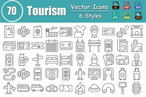 Premium Tourism Vector Icons Pack, an Icon by Vector Portal