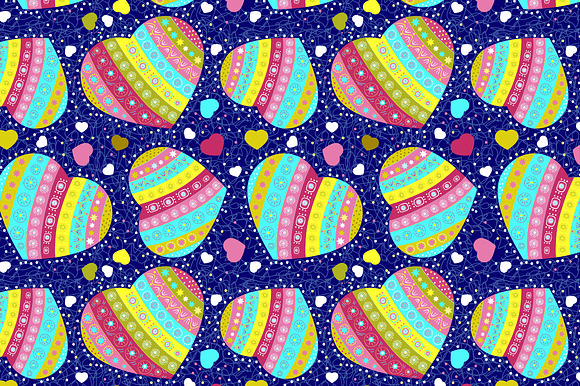 Seamless Pattern Romantic Hearts