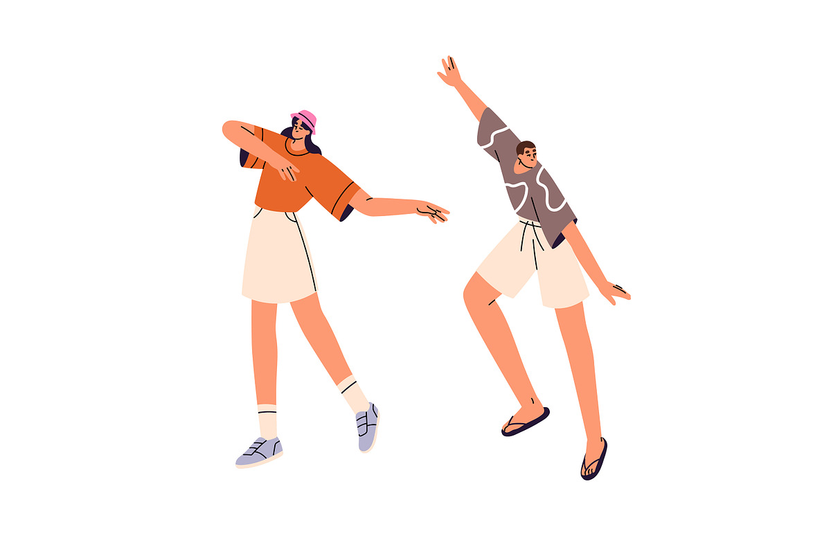 People dance set + seamless patterns, a Person Illustration by PaperTrident (Photo 5 of 8)