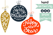 Christmas baubles and lettering, a Decorative Illustration by Sketchetarian (Thumbnail 1 of 3)