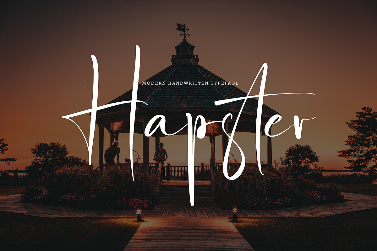 Hapster, a Script Font by pineungtype (Photo 1 of 8)