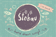 Stobau font + extras, modern font, a Script Font by PATCHPO (Thumbnail 1 of 9)