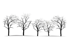 black hand drawn trees ai generated, an Abstract Photo by pikepicture