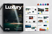Luxury Travel Magazine Template, a Magazine Template by DesignCrest (Thumbnail 1 of 13)