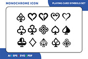 Playing Card Symbols Minimalist Set, an Outline Icon by Fontmine Studio (Thumbnail 1 of 3)