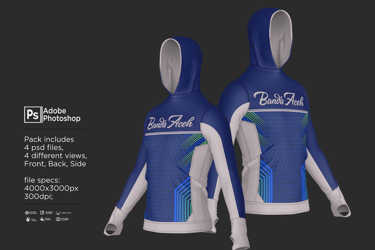 High Running Jersey Hood Mockup, a Shirt Mockup by Nanggroe Scripting (Photo 3 of 9)