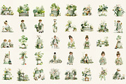 Watercolor Vintage Gardening Clipart, an Illustration by DreamCafeArt (Thumbnail 2 of 6)