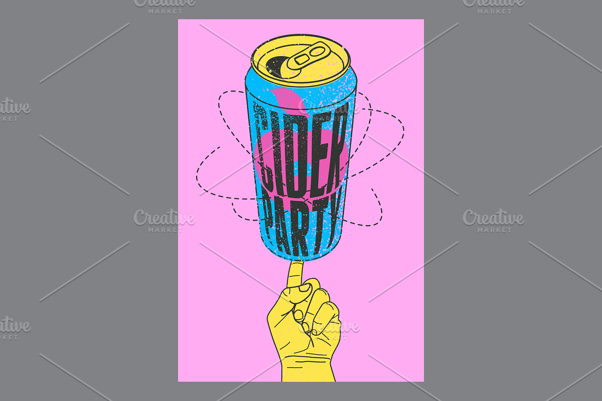 Apple Cider grunge vector poster set, a Food Illustration by PoPaShop (Photo 5 of 6)