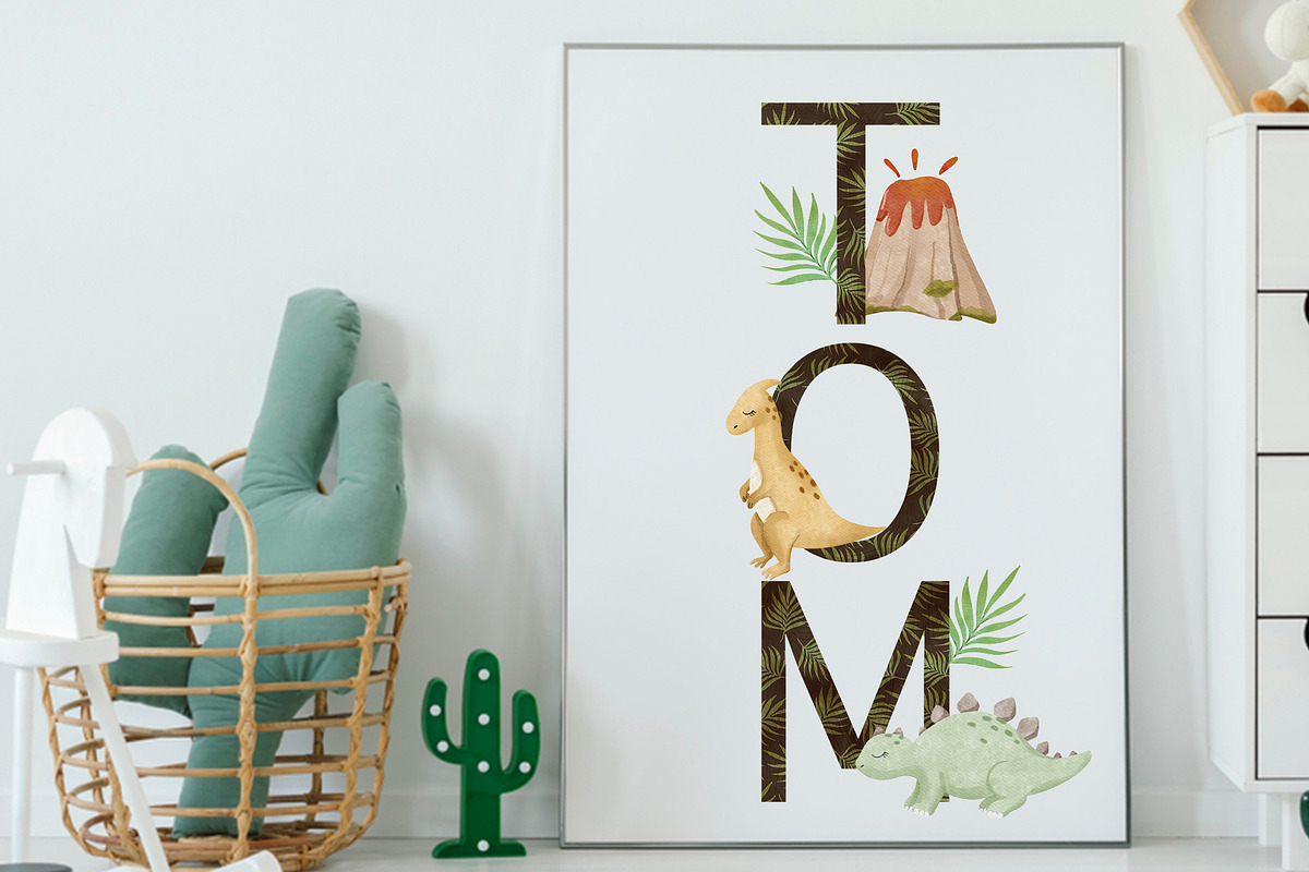 Watercolor dinosaur name creator PNG, an Illustration by SleptArt (Photo 5 of 5)