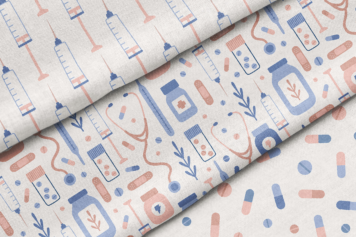 Medicine. Objects and patterns, a Healthcare Illustration by kondratya (Photo 3 of 8)