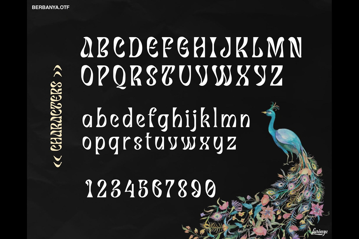 Berbanya - Funky Psychedelic Font, a Serif Font by Lurinzu Studios (Photo 4 of 11)