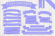 Periwinkle Ribbon Banner Clipart, an Illustration by Amanda Ilkov (Thumbnail 1 of 4)