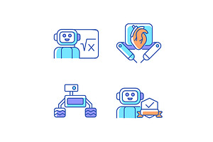 Robotics Technology Icons Set