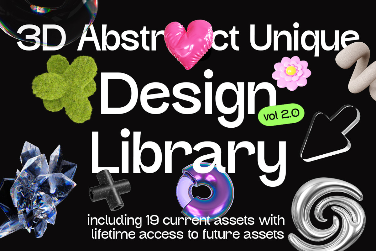 3D Abstract Design LIBRARY, a Graphic by LarysaZabrotskaya (Photo 1 of 24)