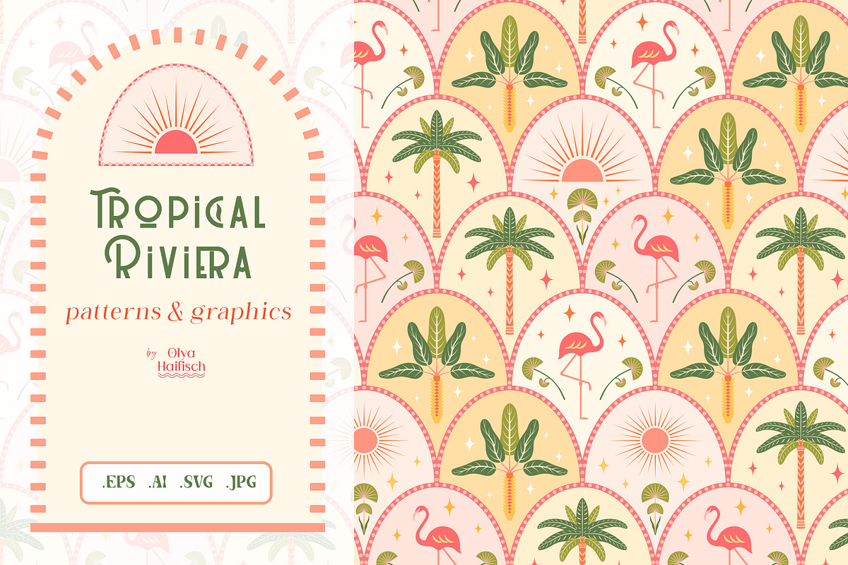 Tropical Riviera Patterns & Graphics, a Pattern Graphic by Olya Haifisch (Photo 1 of 13)