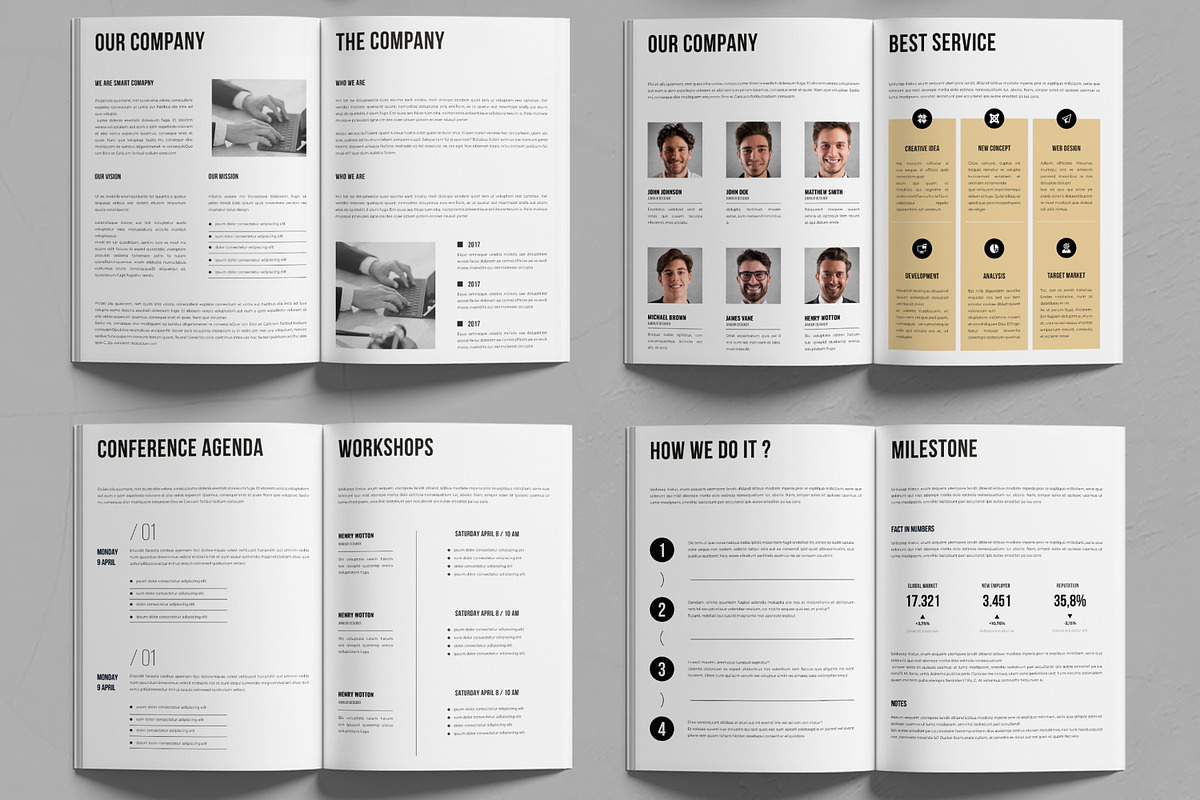 Conference Agenda Template Brochure, a Brochure Template by MightyDesign (Photo 2 of 6)